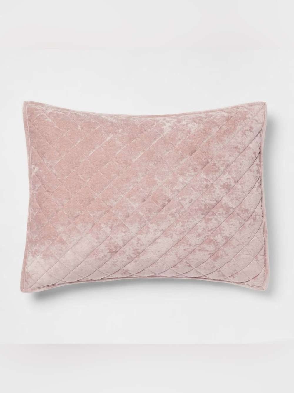 Threshold Mauve Blush Velvet Diamond Stitch Standard Pillow Sham NWOT